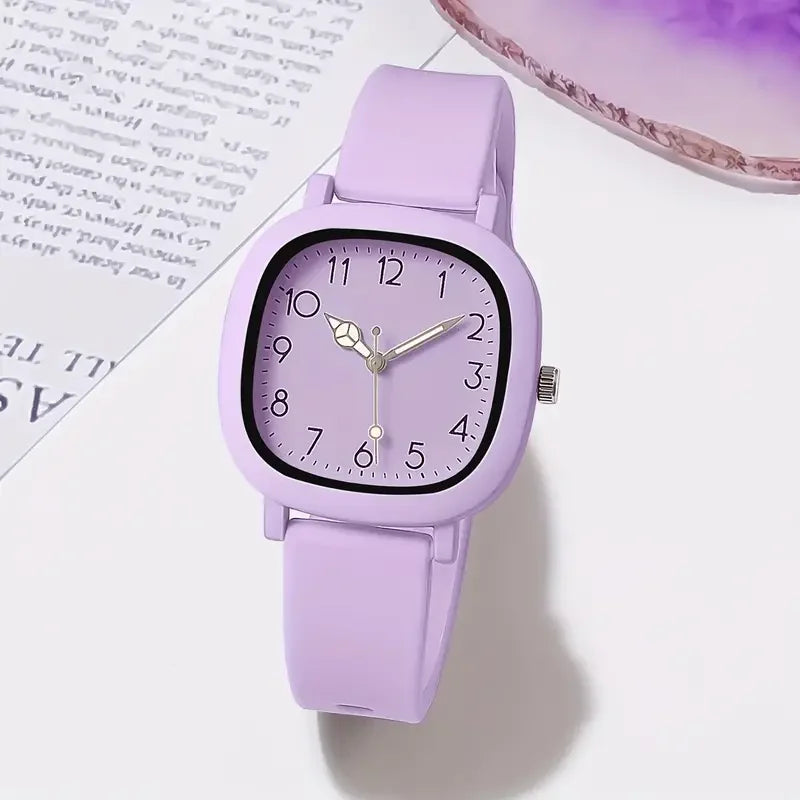 Fashion Candy Color Silicone Band Women Watches Square Dial Ladies Quartz Wristwatch for Girls Clock Reloj Mujer