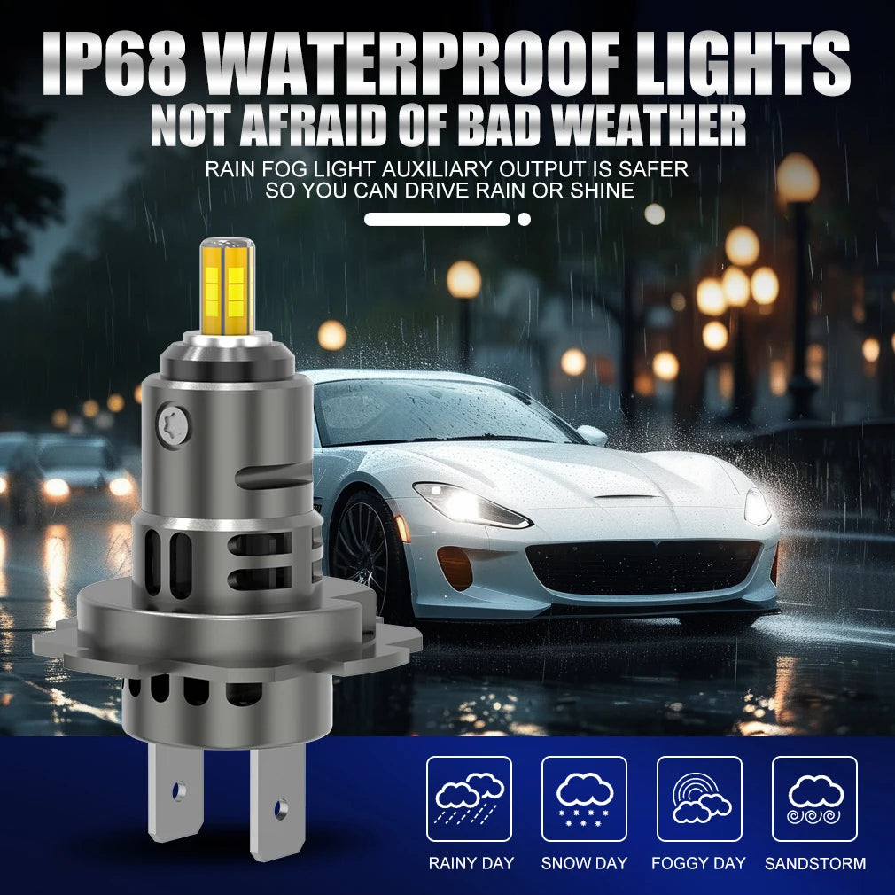XSTORM 2PCS H7 360° LED Light Bulbs 300W 30000LM Headlight for Car H7 LED Canbus With Fan Turbo Lights Driving Running Lamps