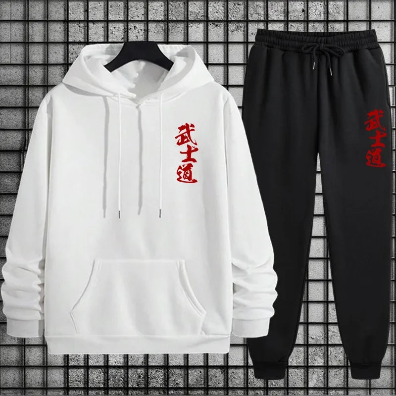 2026 New Arrival Men's Sportswear Hoodie + Pants Urban Casual Sport Jogging Suit Autumn Winter Male Fashion Sweatshirt Tracksuit