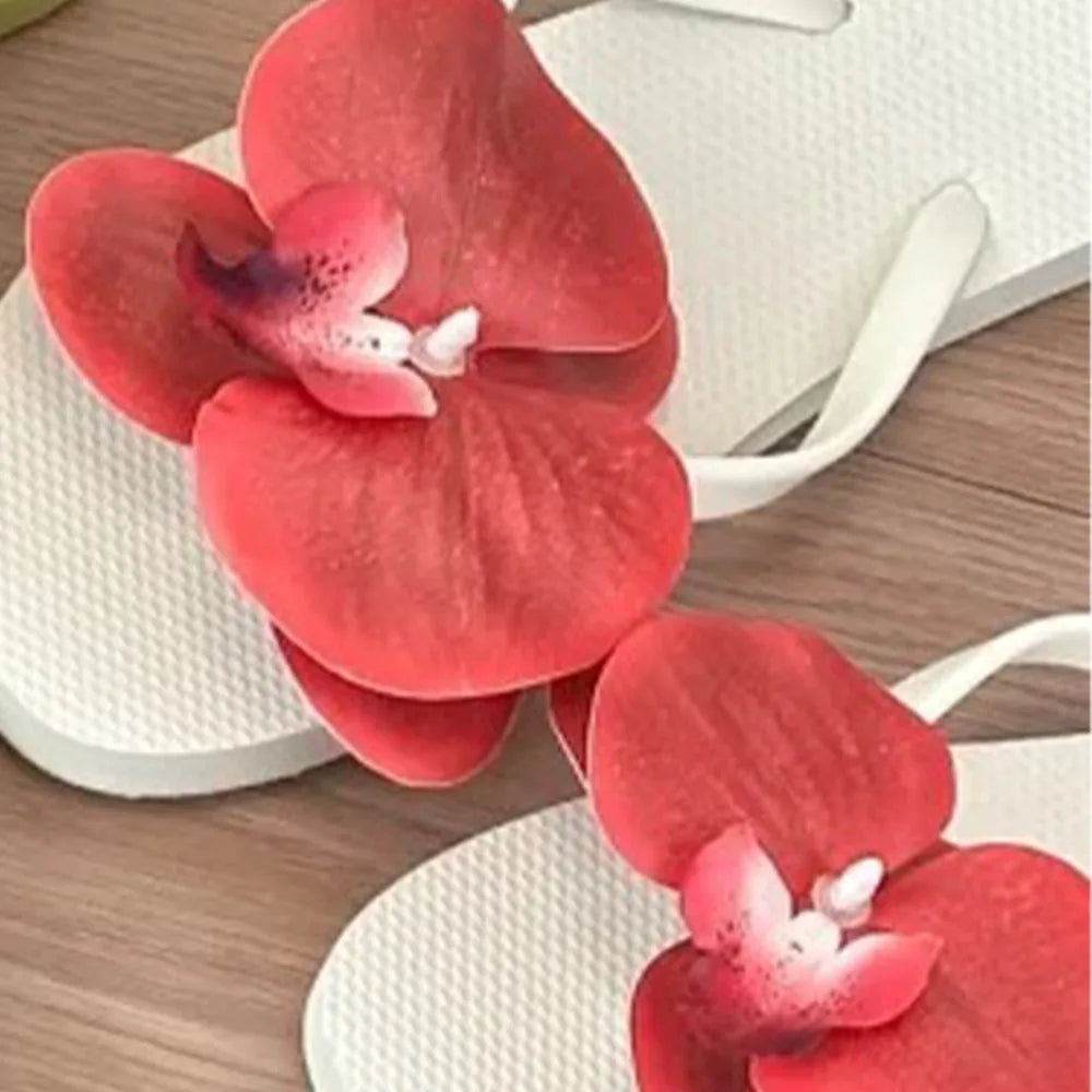 1Pair Thai Fairy Butterfly Flower Shoe Buckles Phalaenopsis Shoe Flower Sandals Sweet Butterfly Orchid Shoe Accessory Shoe Clips