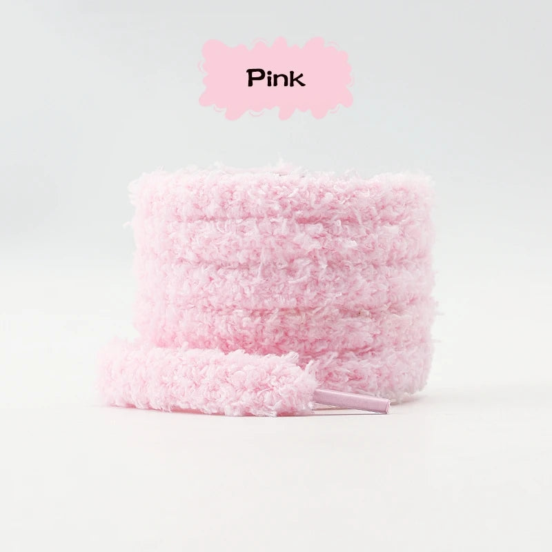 1Pair fashions 1cm wide round plush shoelace Sneakers flat shoes Casual shoelaces 80/100/120/140/160cm Shoelaces for shoes