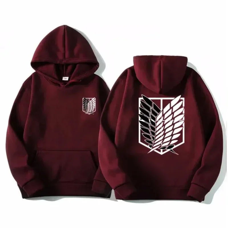 Anime Attack on Titan Printed Men's Hoodie Street Fashion Adult Men and Women Warm Pullover Sweatshirt Harajuku Clothes
