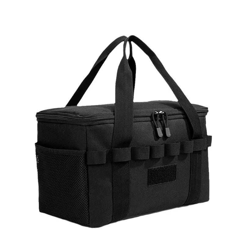 Outdoor Camping Tactical Bag - 14L Large Capacity Multi-Functional Tool & Picnic Gear Organizer with Multiple Compartments Black