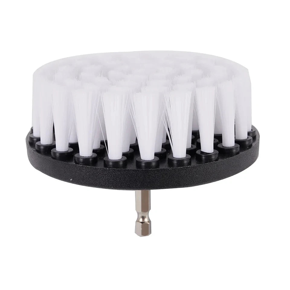 1PC 4-Inch Soft Drill Brush Attachment for Electric Scrubber - Carpet Leather Upholstery Car Tire Cleaner Accessory