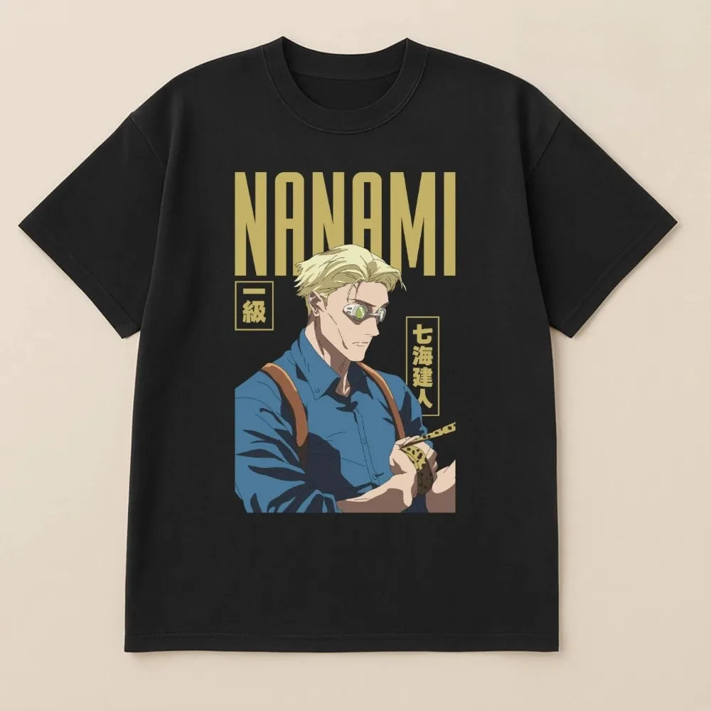 2026 New Jujutsu Kaisen Nanami Kento Printed Short Sleeve T-shirt Men's and Women's T-shirt Men's Tops Sports T-shirt Y2K Tee
