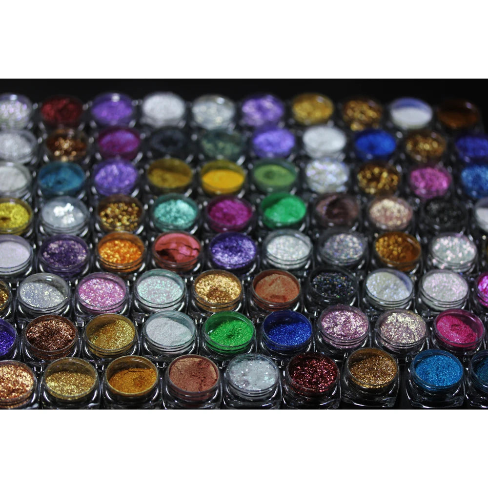 100colors Cosmetic Diamond Highlighter Pigment Eyes Loose Powder Makeup Pearlescent Shiny Eyeshadow Lipgloss Resin Craft DIY