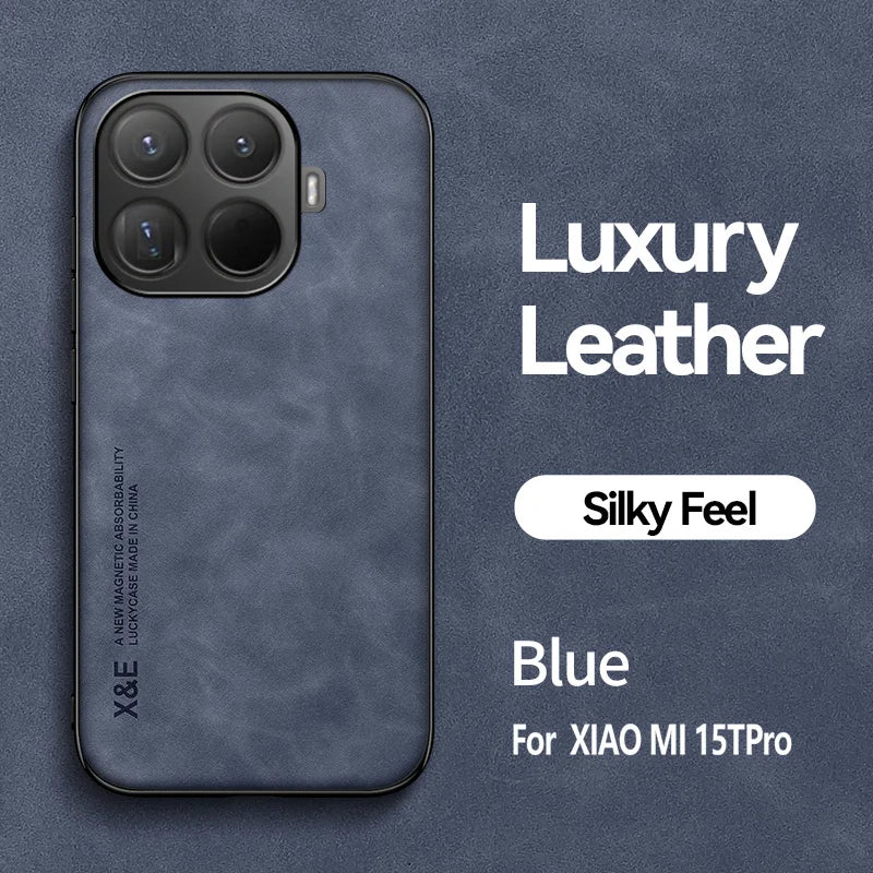 For Xiaomi 15T Pro 5G Case Soft Leather Magnetic Holder Phone Case For Xiomi Xiaomy Mi15T Mi 15T 15 T Pro Shockproof Back Cover