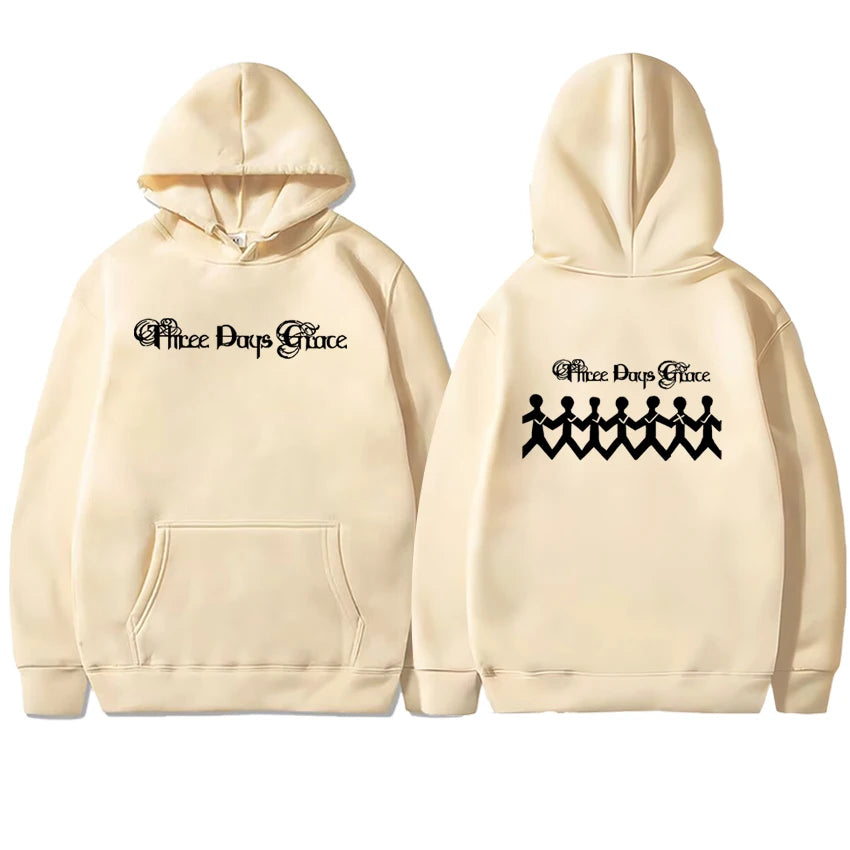 2025 New In Three Days of Grace Album Hoodie  Double Sided Fleece Autumn Winter Pullover Men Women Long sleeve Sweatshirt Unisex