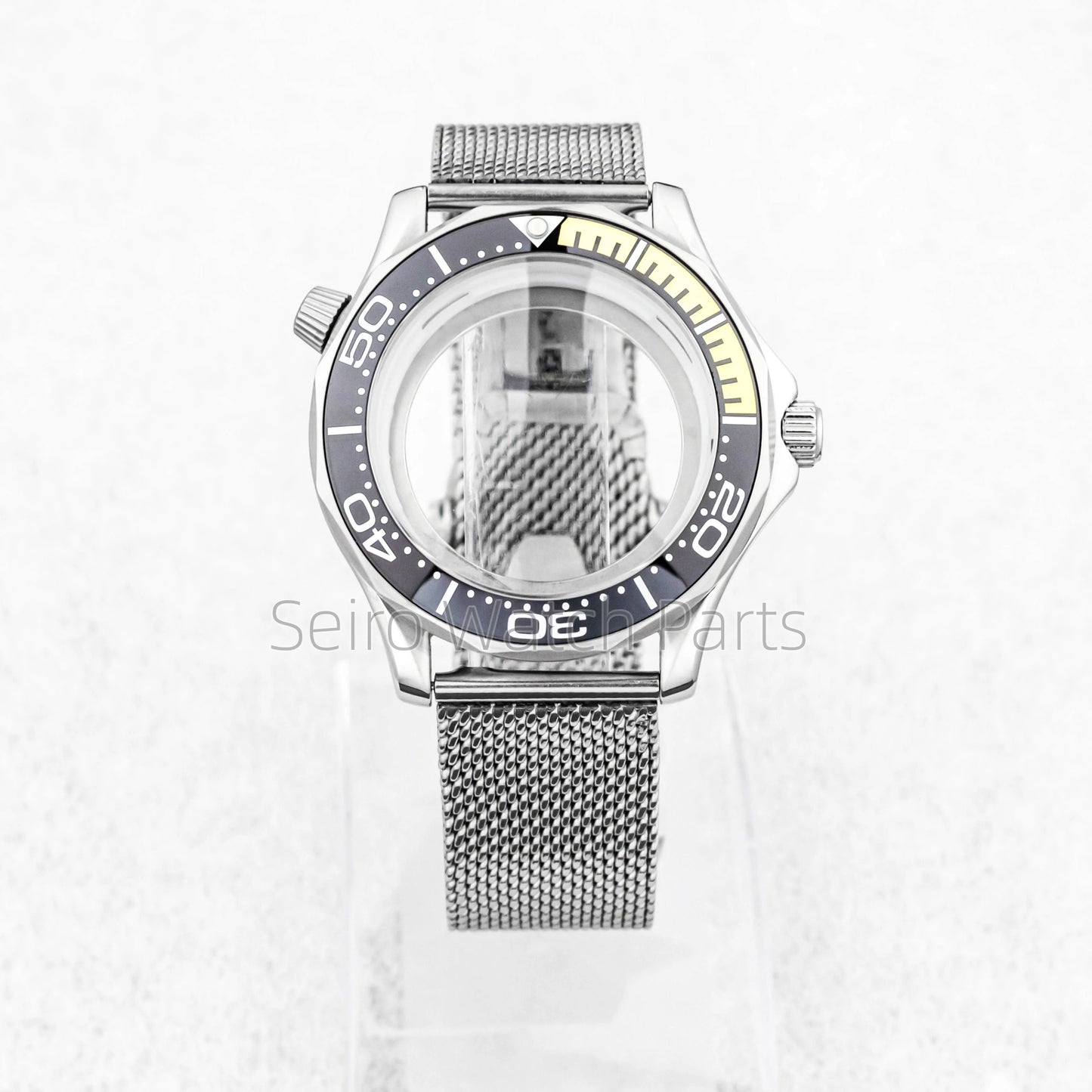 NH35 Case Dial Mesh Strap Bracelet for Seamaster 300 Watches Men Stainless Steel 10ATM Waterproof 41mm Case fit NH35/36 Movement