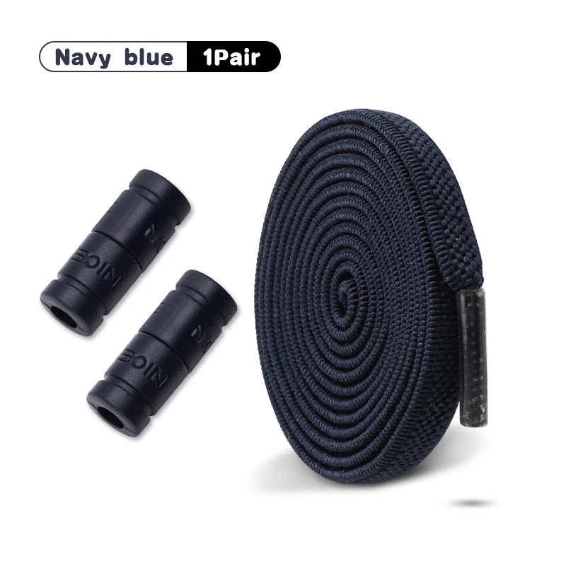 Elastic Laces Sneakers No Tie Shoe laces Colorful Capsule Lock Shoelaces Without ties Kids Adult 0.6cm Flat Shoelace 1Pair/2Pair
