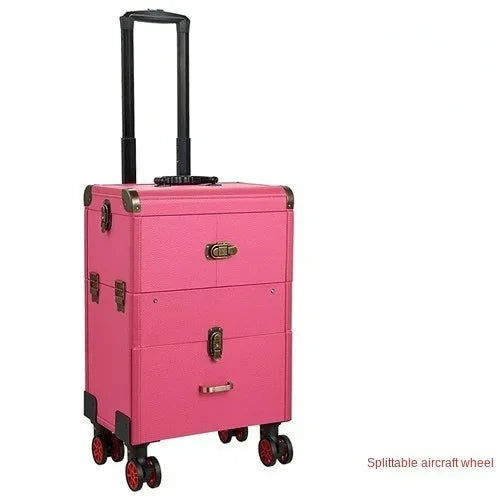 Travel Cosmetic Trolley Case Tattoo Storage Toolbox Multifunctional Makeup Case Professional Beauty and Nail Trolley Luggage