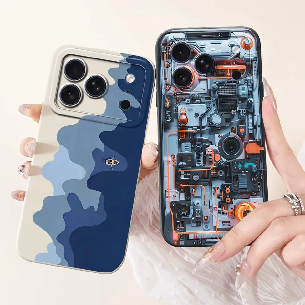For iPhone 17 Pro Case Silicone Luxury Flowers Cute Kawaii Funny Painted Cover For iP 17 Pro Phone Case A3256 A3522 A3523 A3524