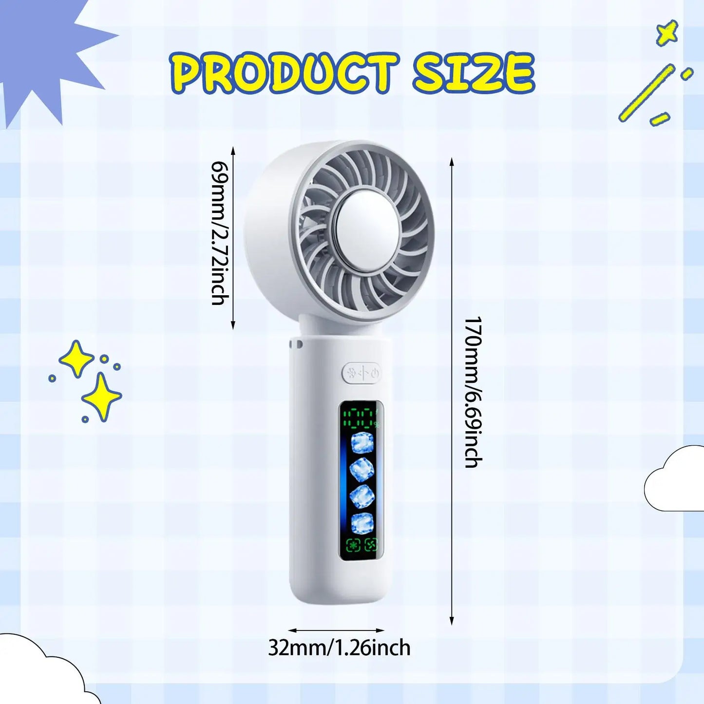Portable Handheld Fan Folding Design Compact 100 Wind Speeds Portable Cooling Fan Mini Hand Fans Personal Fans for Beach Fishing