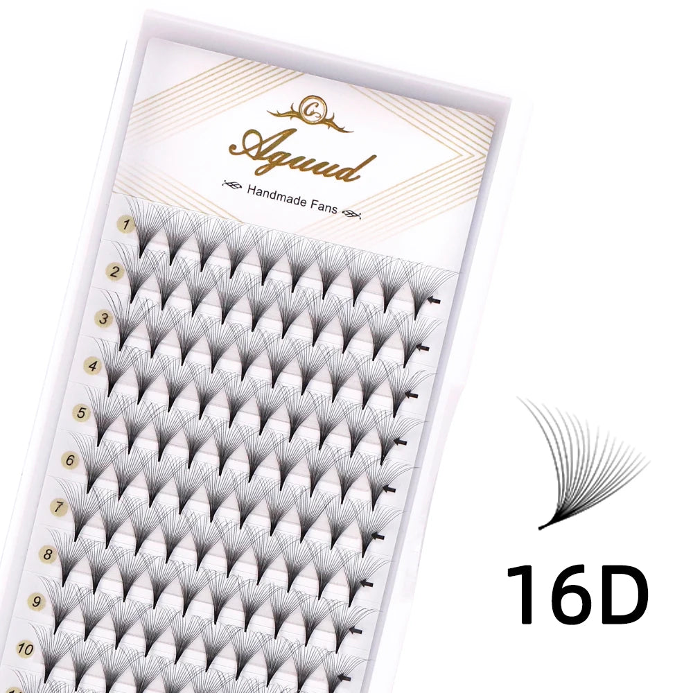 AGUUD Sharp Narrow Stem Premade Fans Eyelash Thin Pointy Base Russian Volume Fans Lash Premade Volume Fans Lashes Makeup Cilios