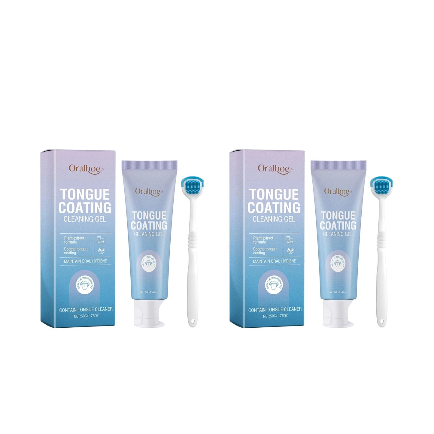 Tongue Cleaning Gel Set Bad Breath Inhibit Oral Bacteria Long Lasting Freshness Home Mouth Odor Eliminator Paste Toothbrush Kit