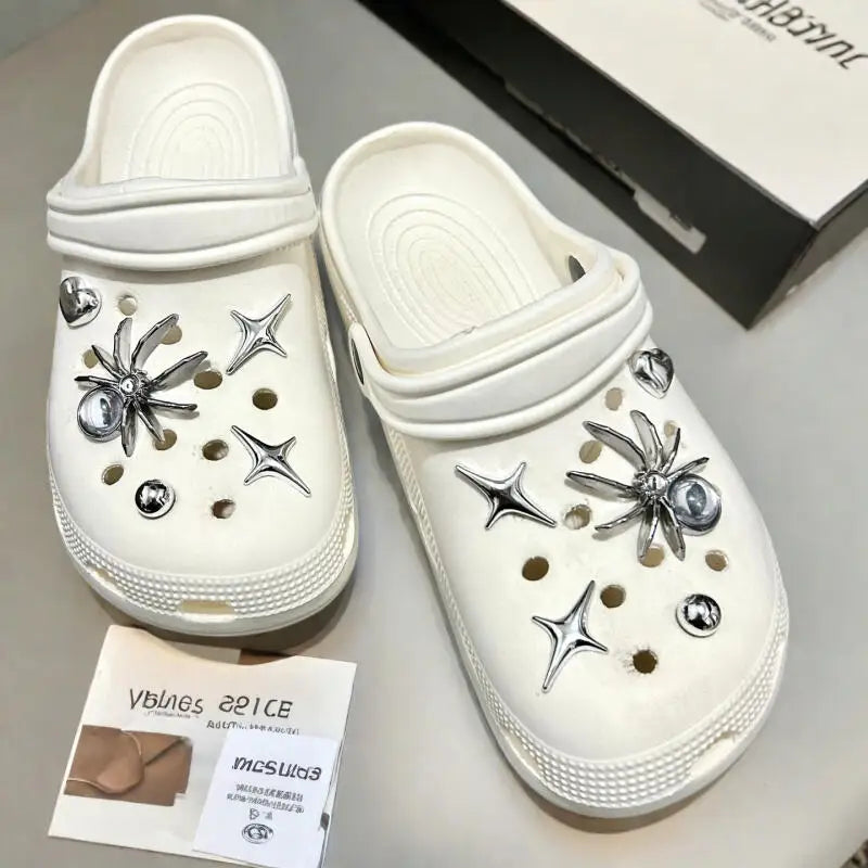 Luxury Y2K Metal Butterfly Designer Shoe Charms Set Summer 2026 Gothic Spider Clogs Sandals Accessories DIY Shoes Decorations