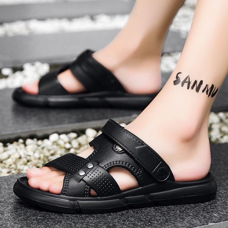 2024 Summer Men's Sandals EVA Slippers For Men's Dual-Wear Sandals Thick Sole Outdoor Casual Beach Shoes Male Fashion Slippers