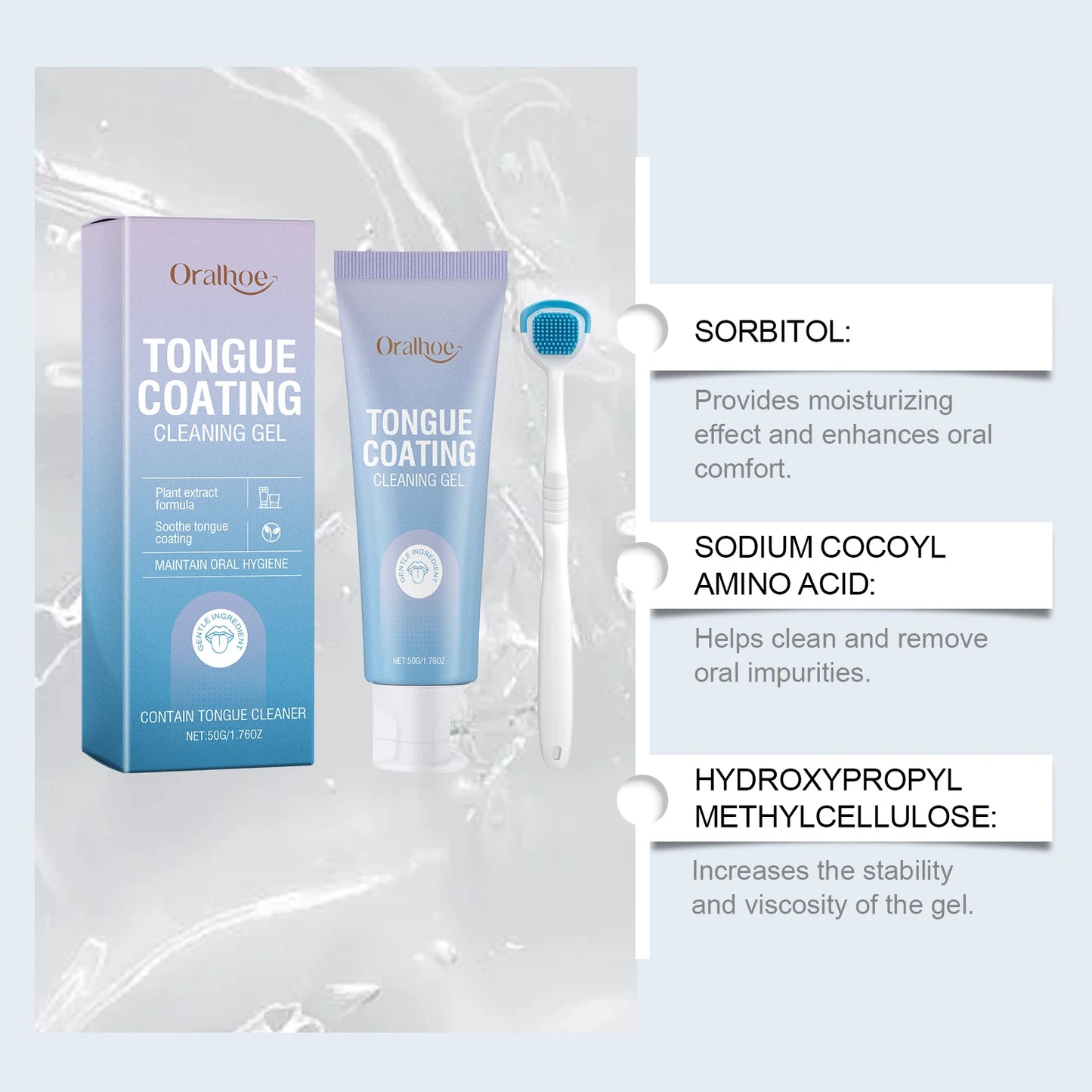 Tongue Cleaning Gel Removes Tongue Coating Inhibits Oral Bacteria Improve Bad Breath Fresh Breath Care Tongue Cleaning Gel Set