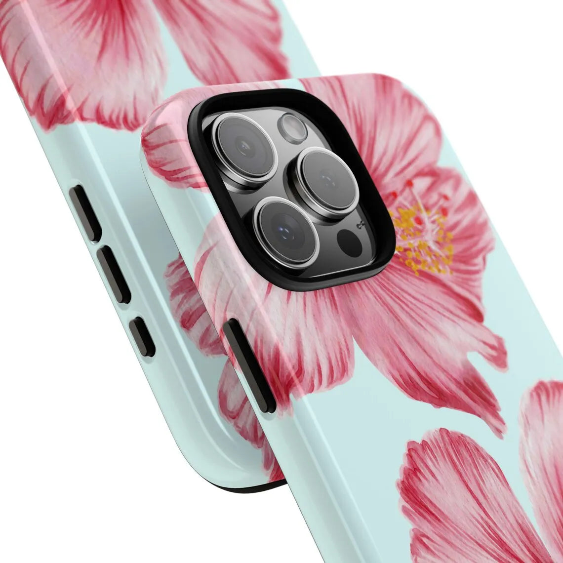Two flowers luxury design Phone Case for iPhone 17 16 15 14 13 12 11 7 8 Air Pro Max Plus Luxury Double-layer Back Cover