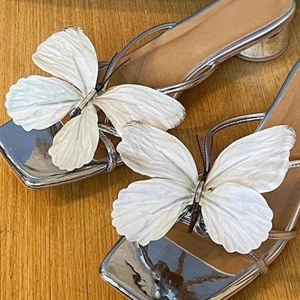 1Pair Thai Fairy Butterfly Flower Shoe Buckles Phalaenopsis Shoe Flower Sandals Sweet Butterfly Orchid Shoe Accessory Shoe Clips