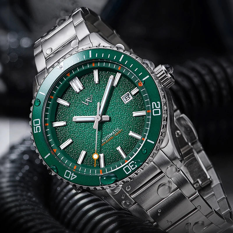 WM Watch Dive Watch Automatic Mechanical Watches Man Diving Watch Sapphire Stainless Steel Diver Welly Merck Wrist Watch WM046