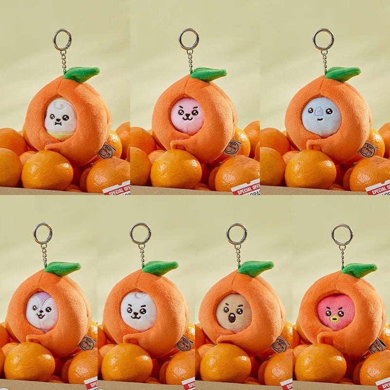 Korean Popular Cartoon Orange Series Pendent Doll Bag Decoration Key Chain Gift Couple Style Household Goods Small Gift