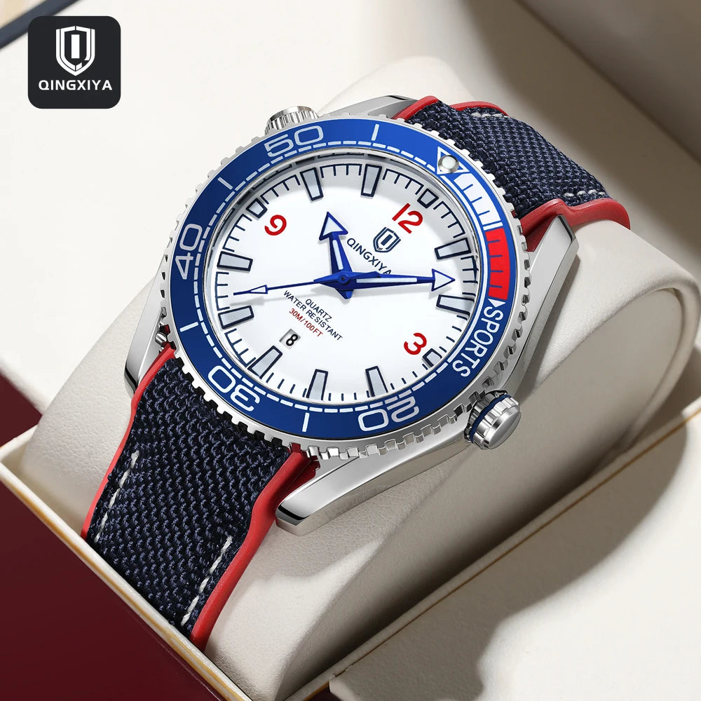 QINGXIYA Sport Quartz Watch Men Fashion Silicone Strap Waterproof Luminous Date Mens Watches Top Brand Luxury Clock Reloj Hombre