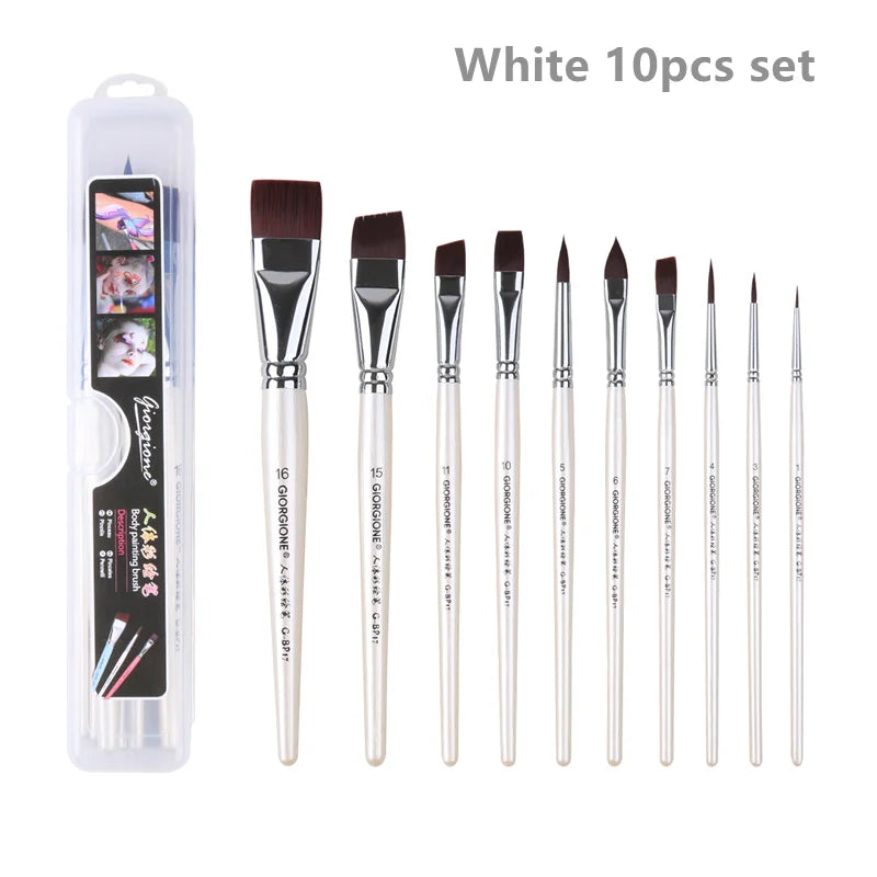 7/10/17 Pcs Multi-functional Face Body Paint Brushes High Quality Sky Blue Artist Watercolor Painting Makeup Tool Make Up Brush