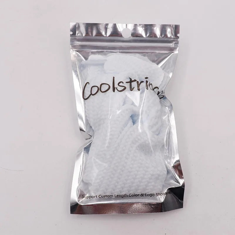 Coolstring 4cm Wide Black White Solid Color Fat Flat Shoelaces High Quality Hoodie Drawstring Waist Laces Kids Adults Sneakers
