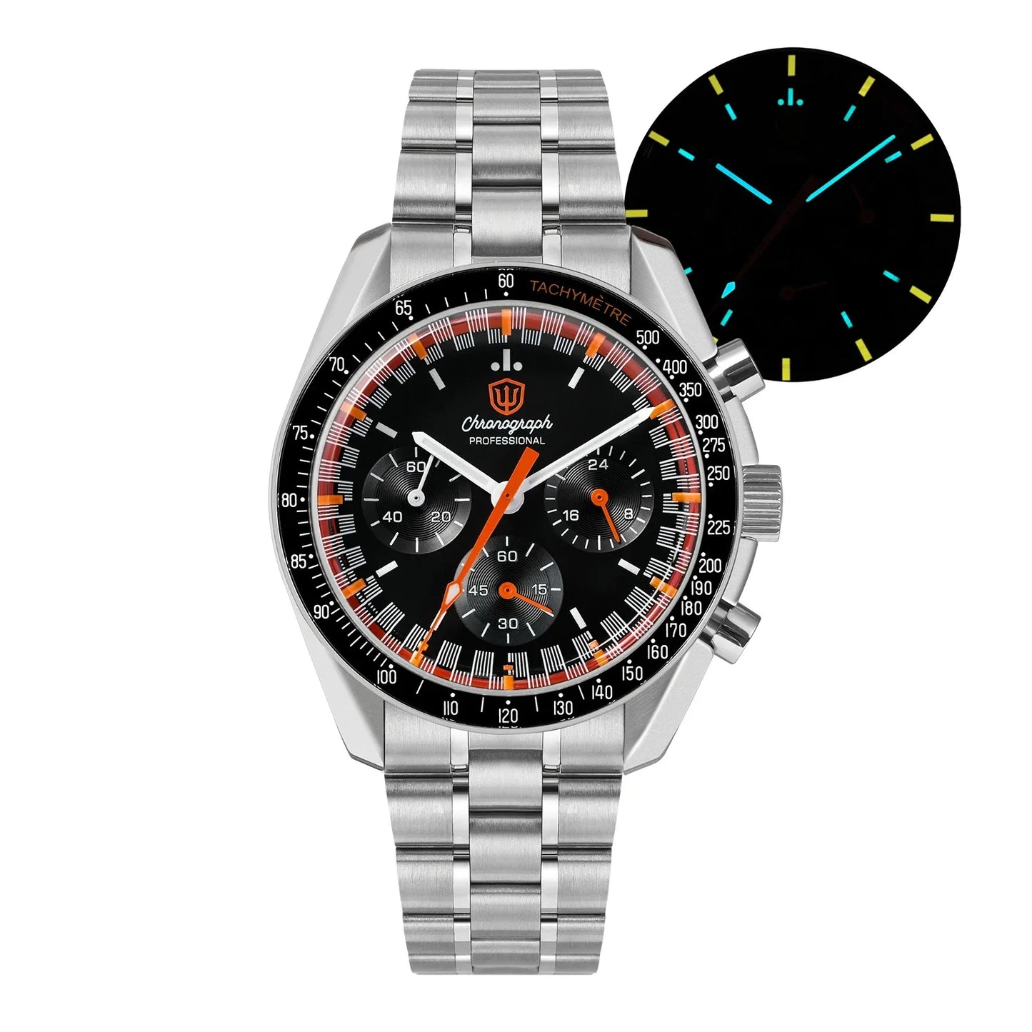 Watchdives WD1863 Mechanical Quartz Watches Black Spaces VK63 Chronograph Sports Watches Man Bubble Sapphire Waterproof Watch