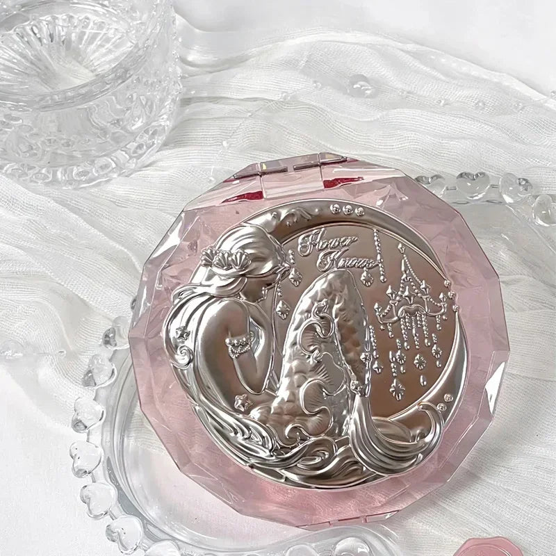 FLOWER KNOWS Swan Ballet Series Crystal Mirror Exquisite Textured Hand Mirror Blue Pink Ladies Makeup Tools