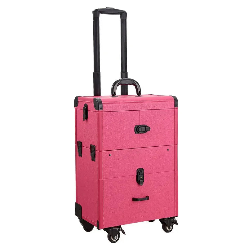 Travel Cosmetic Trolley Case Tattoo Storage Toolbox Multifunctional Makeup Case Professional Beauty and Nail Trolley Luggage