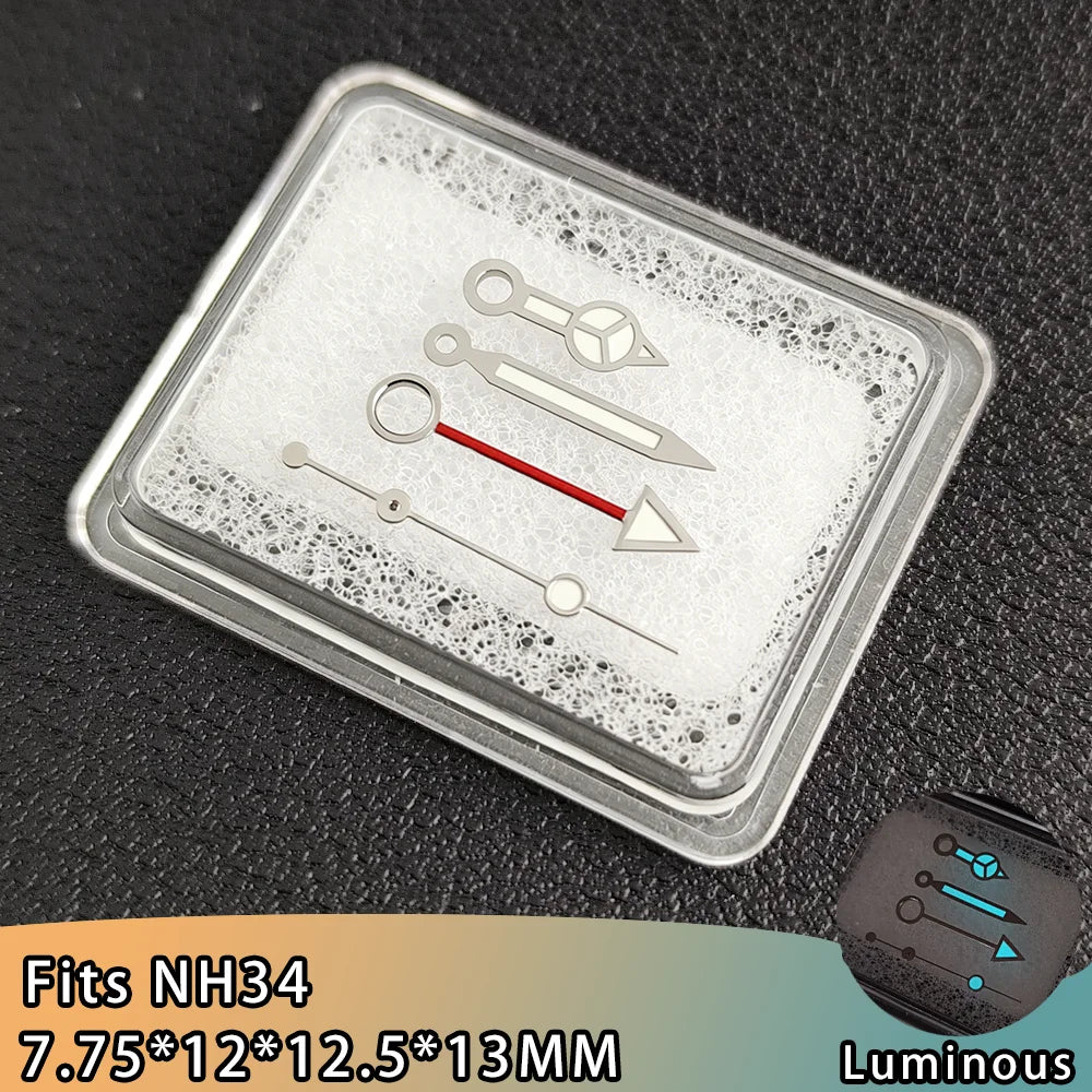 NH34 Hands NH34 GMT Hands NH34 Watch Hand Parts BGW9 Blue Luminous Suitable For NH34 Movement Watches Pointer Accessories NH34