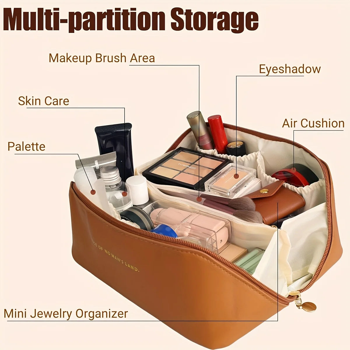 Makeup Organizer Female Toiletry Kit Bag Make Up Case Storage Pouch Luxury Lady Box, Cosmetic Bag, Organizer Bag For Travel Zip