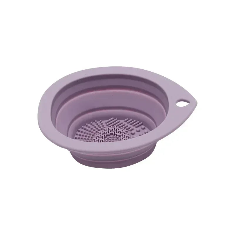 Silicone Makeup Brush Cleaner Foldable Powder Puff Cleaning Bowl Eyeshadow Brushes Washing Soft Mat Beauty Tools Scrubber Box