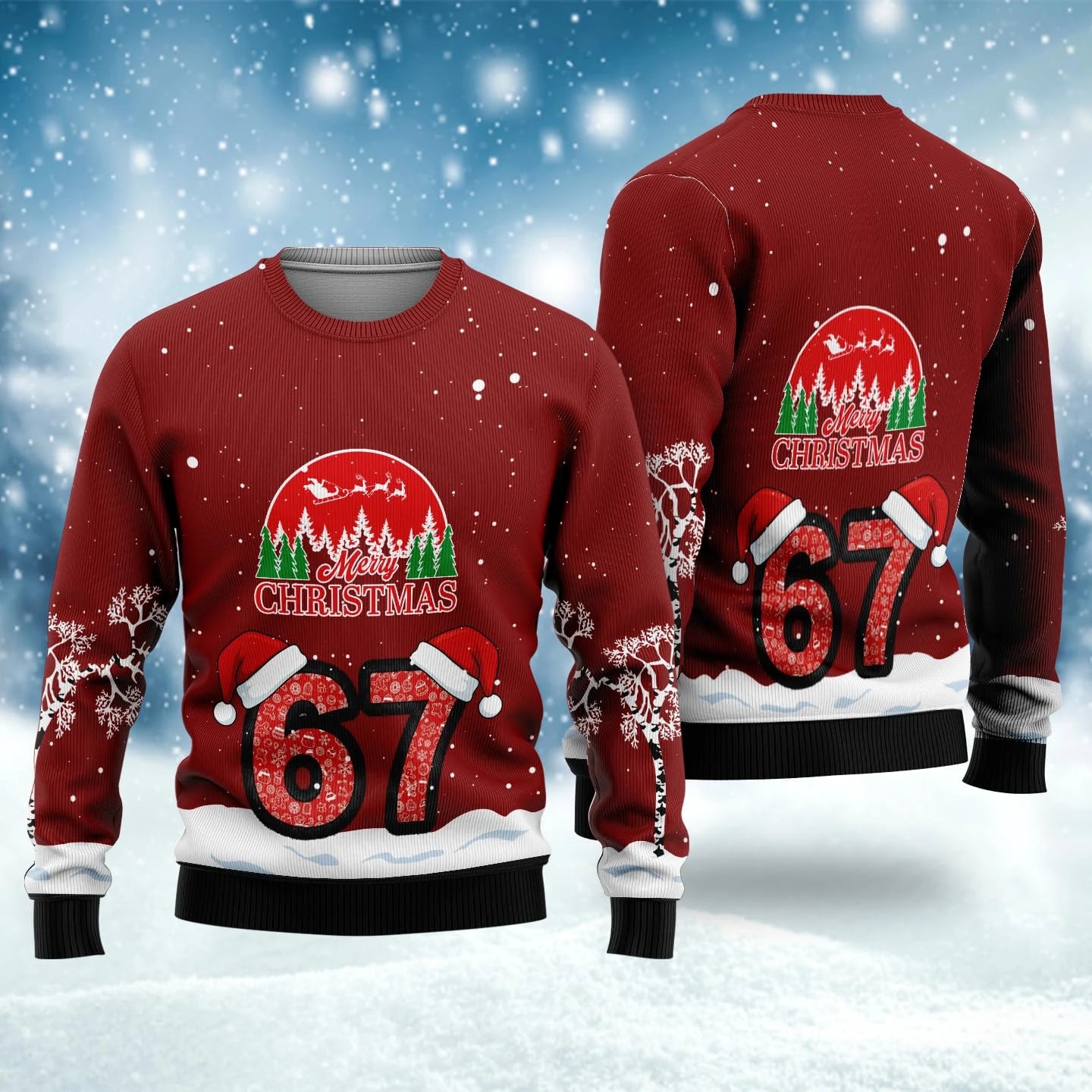 Funny 6 7 Ugly Christmas Sweater For Women Men Clothes Six Seven Mens Sweatshirt Holiday Jumper Sweaters 67 Pullovers Clothes