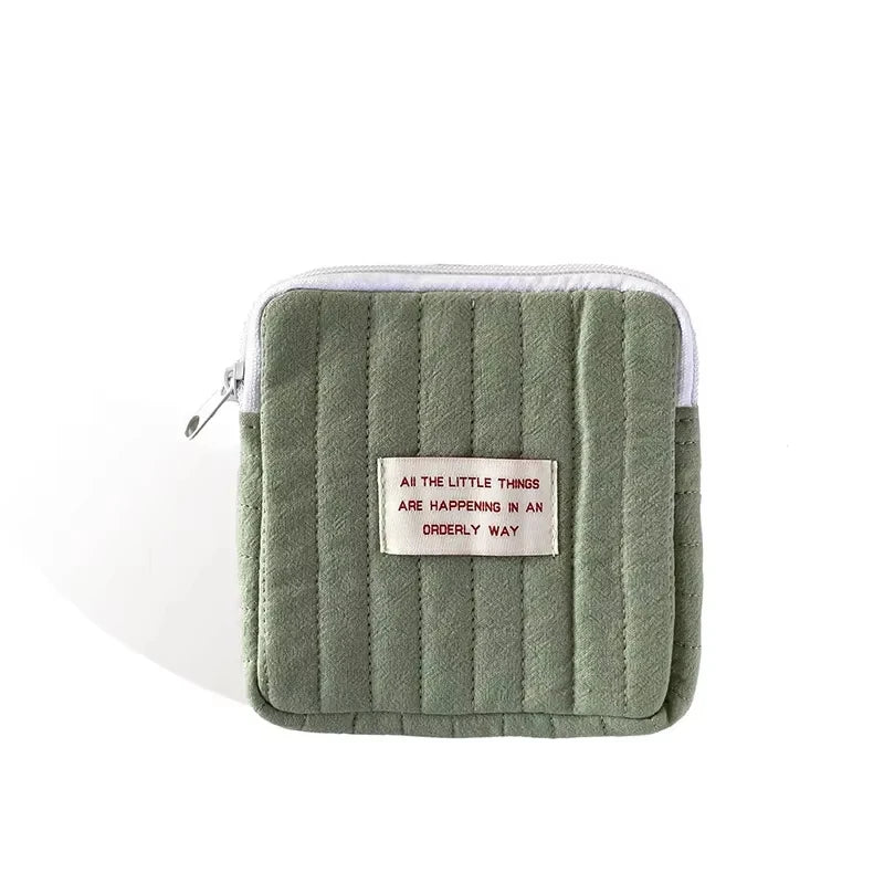 Cute Soft Square Cosmetic Bags Small Toiletry Makeup Organizer Travel Portable Tampon Headphone Card Coin Money Storage Bags