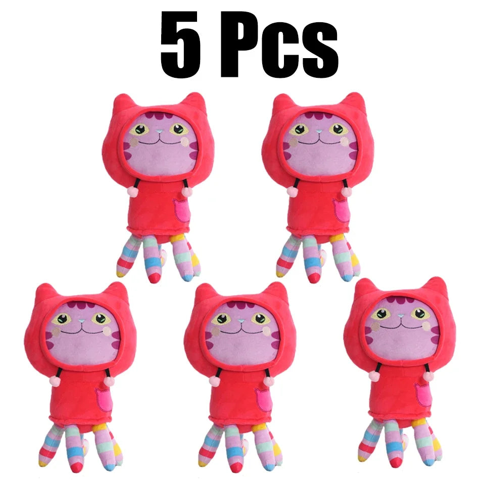 25cm 8Pcs Gabby doll house plush toy cartoon stuffed animal mermaid cat mermaid plush doll children's Christmas gift