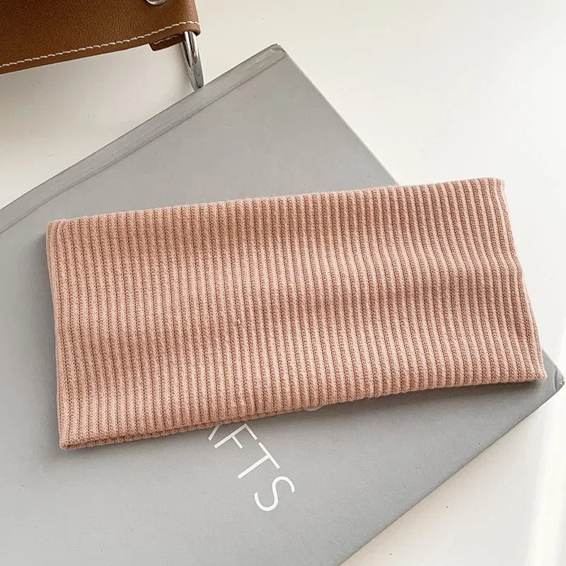 Autumn and Winter Wide Edge Elastic Women Hairband Makeup Wash Face Headband Sports Knitted Headpiece Headband