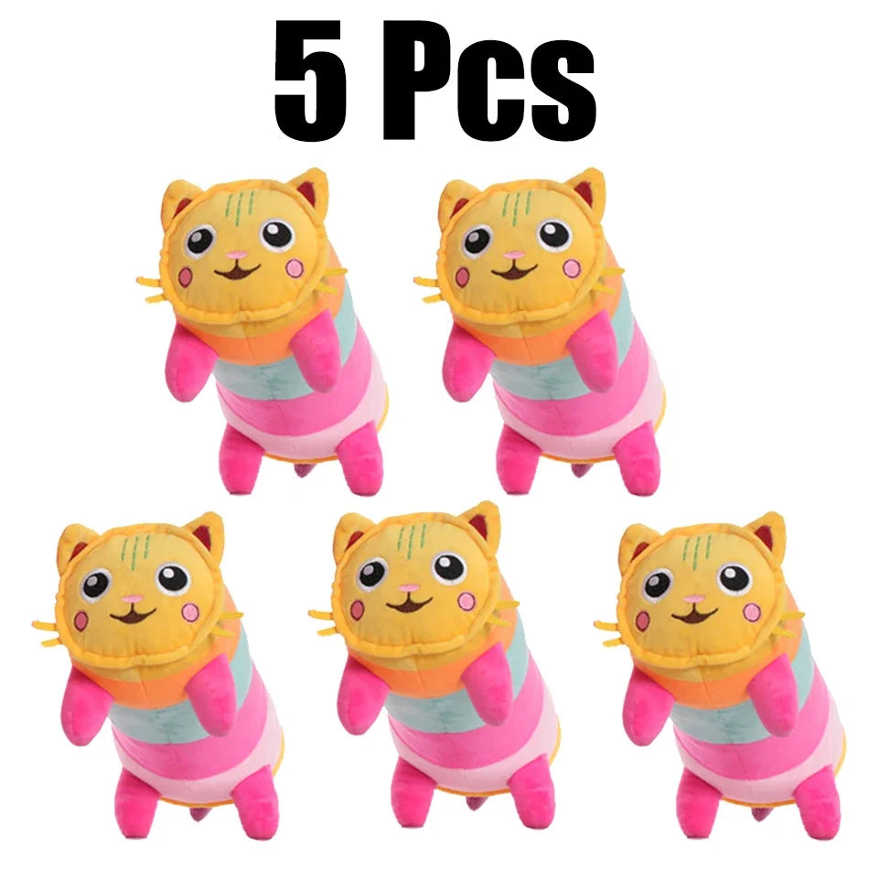 25cm 8Pcs Gabby doll house plush toy cartoon stuffed animal mermaid cat mermaid plush doll children's Christmas gift