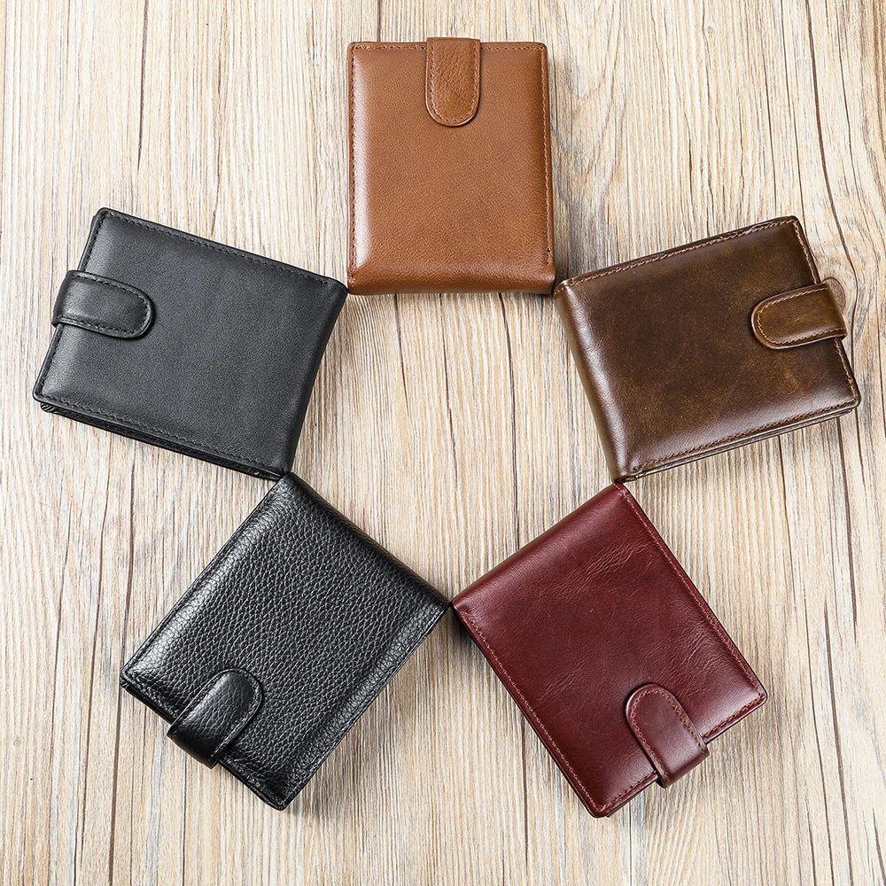 WESTAL RFID Designer Wallet Men Genuine Leather RFID Wallet Front Coin Pocket Purse Money Bag Leather Card Holder Wallet for Men