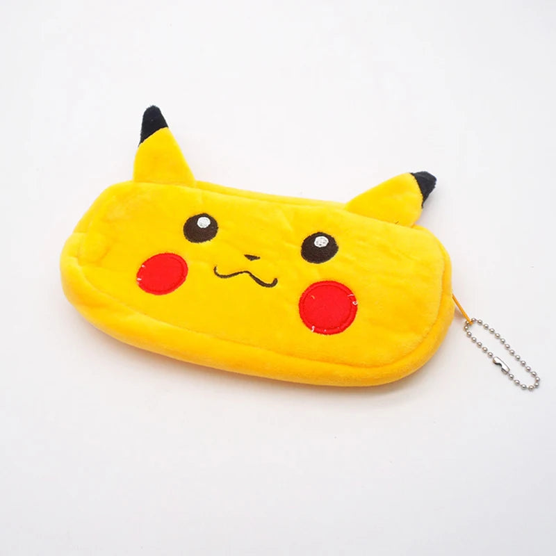 New Pokemon Anime Pikachu Pencil Case Cute Plush Pencil Boxes for Girls Makeup Bag Student School Stationery Supplies Kids Toys