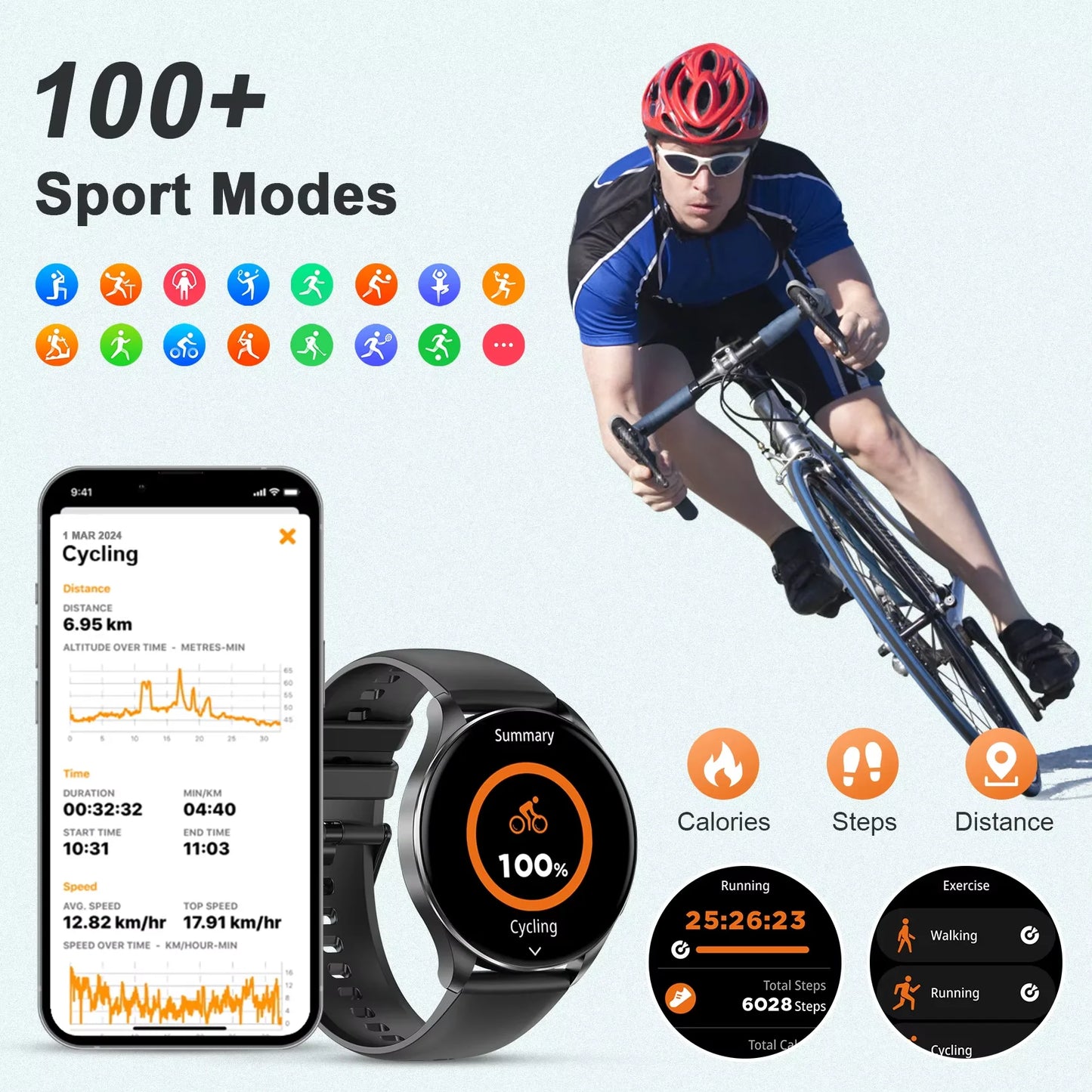 Blackview X20 Smartwatch Watch 1.43'' HD Screen Bluetooth Call Watch AMOLED Display Health and Fitness Tracking For ISO Android