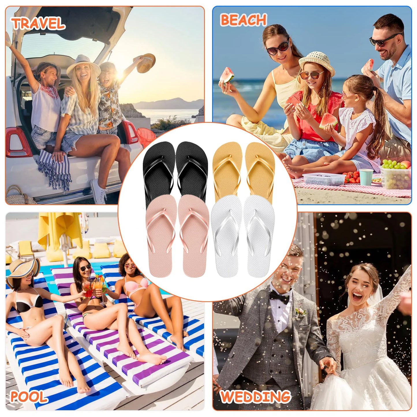6-30Pairs Flip Flops for Wedding Guests Wedding Sandals Slippers Woman Men Wedding Favors Gifts Sign Bridesmaid Beach Hen Party