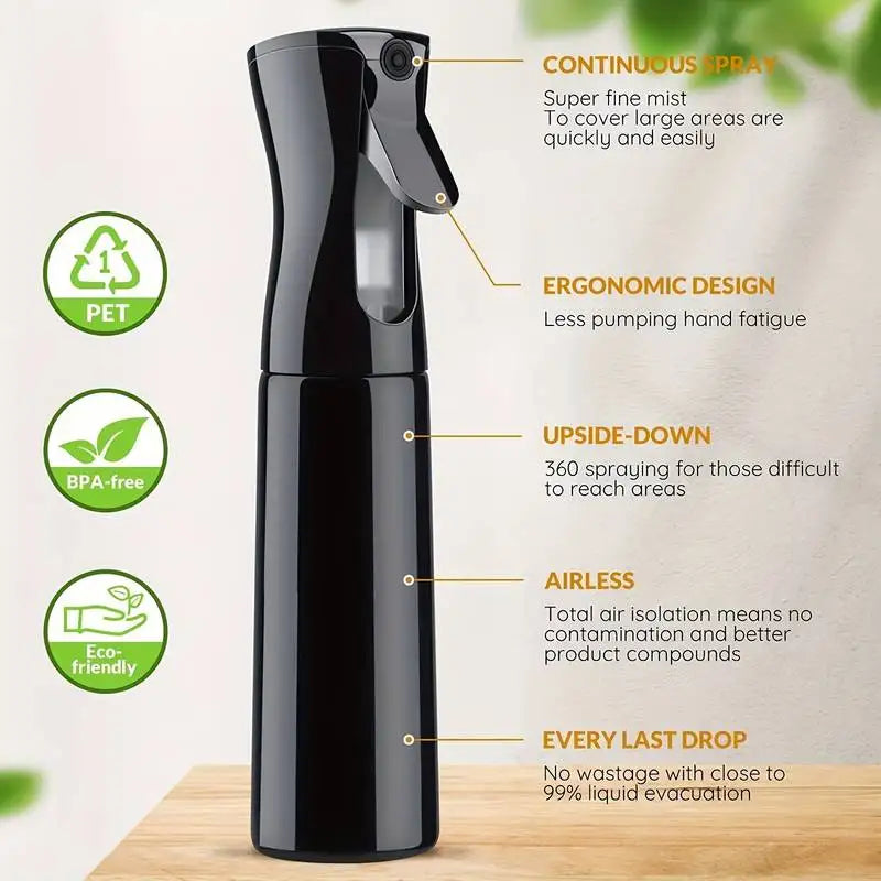 200ml Continuous Fine Mist Spray Bottle Hairdressing High Pressure Water Sprayer for Salon Barber Alcohol Makeup Atomizer Tool