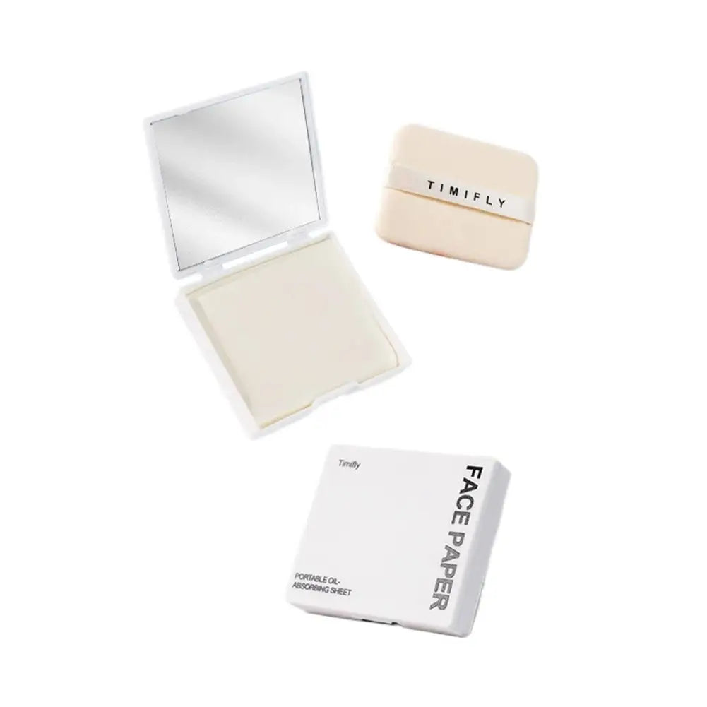 100pcs Portable Oil Absorbing Paper With Mirror Case Women Facial Care Beauty Facial Oil Blotting Paper with Mirror