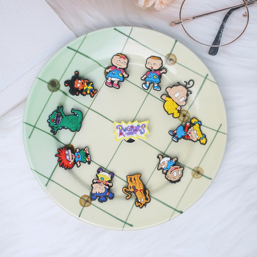 11-100Pcs Cartoon PVC Shoe Charms Accessories Fit Clogs Sandals Garden Shoes Decoration Buckle Kids Party X-mas Gifts