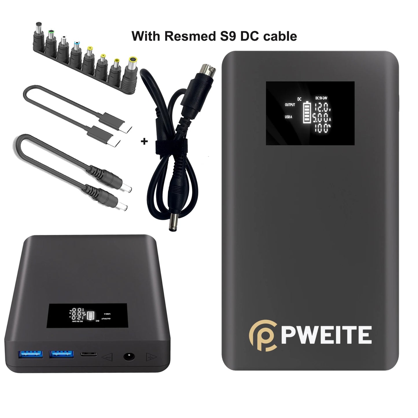 CPAP Battery Pack Power bank DC Output 12V 19V 24V 3.75A 2.5A Powerbank For Resmed S9 Airsense 10 Aircurve 10 11 S10 S11 Machine