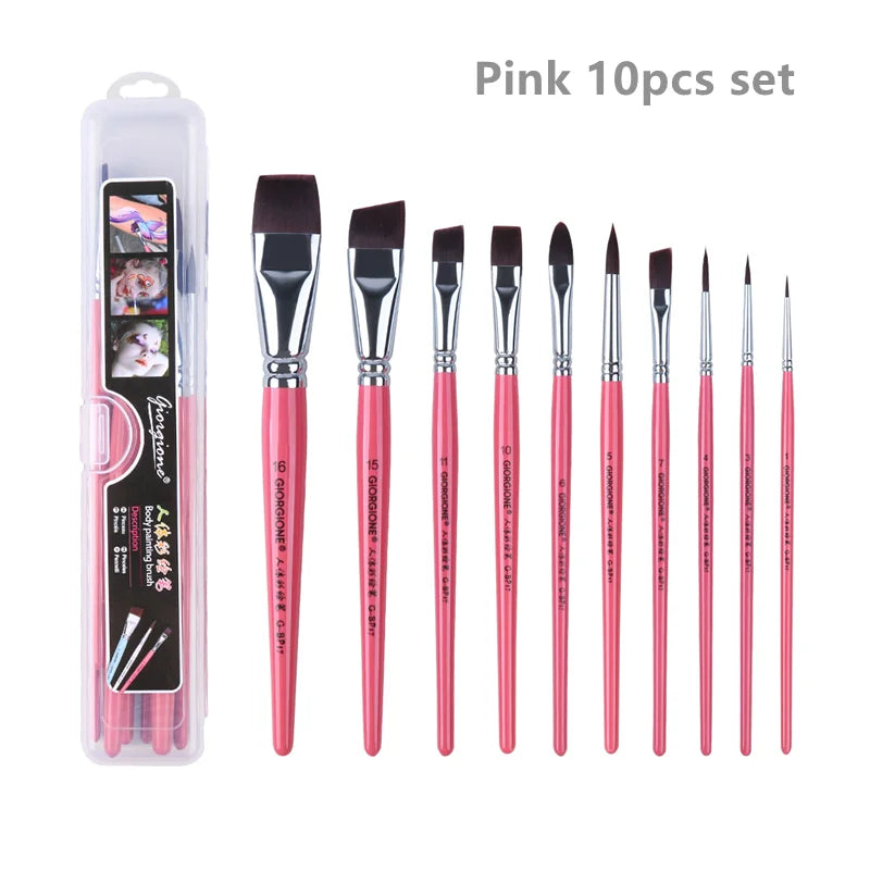 7/10/17 Pcs Multi-functional Face Body Paint Brushes High Quality Sky Blue Artist Watercolor Painting Makeup Tool Make Up Brush