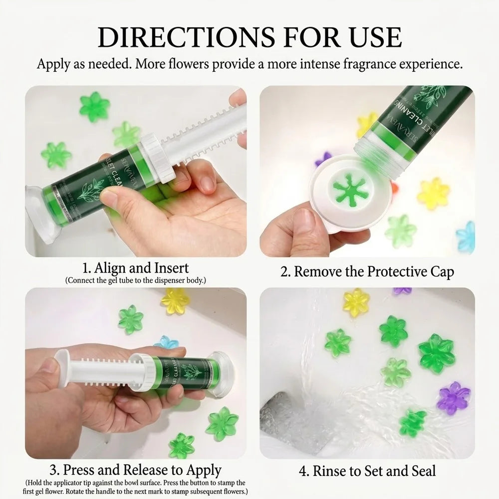 SERVAVEXA 5Pcs Toilet Cleaning Gel Stamp Aromatic Deodorizer Flower Bowl Cleaner Automatic Long Lasting Descaling Bathroom Tools